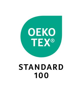 Oeko-Tex Standard 100 logo with green label.